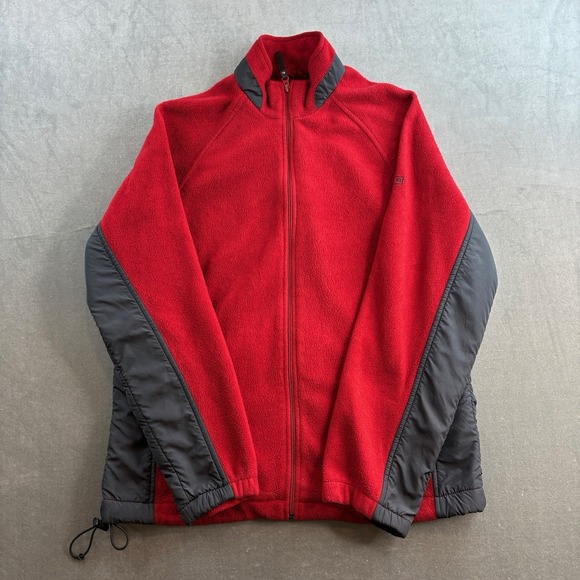 Chaps Other - CHAPS Ralph Lauren Men's Full Zip Red Grey Padded Fleece Jacket Y2K Size Large